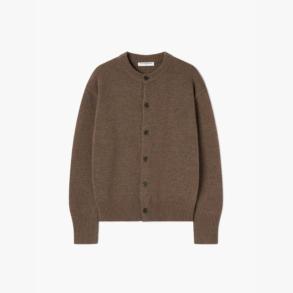 Nights Crop Knit Cardigan BROWN