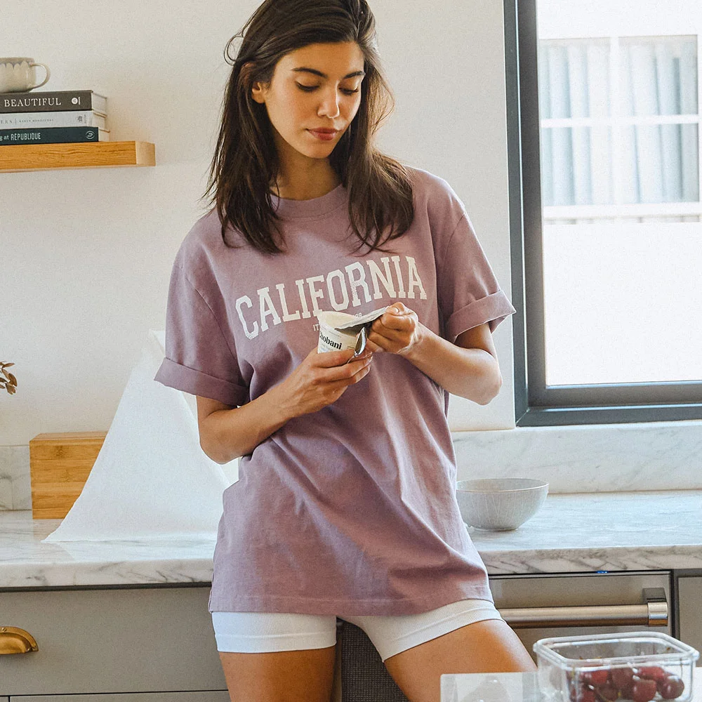 TS108 WASHED LOGO T-SHIRTS LAVENDER FADE