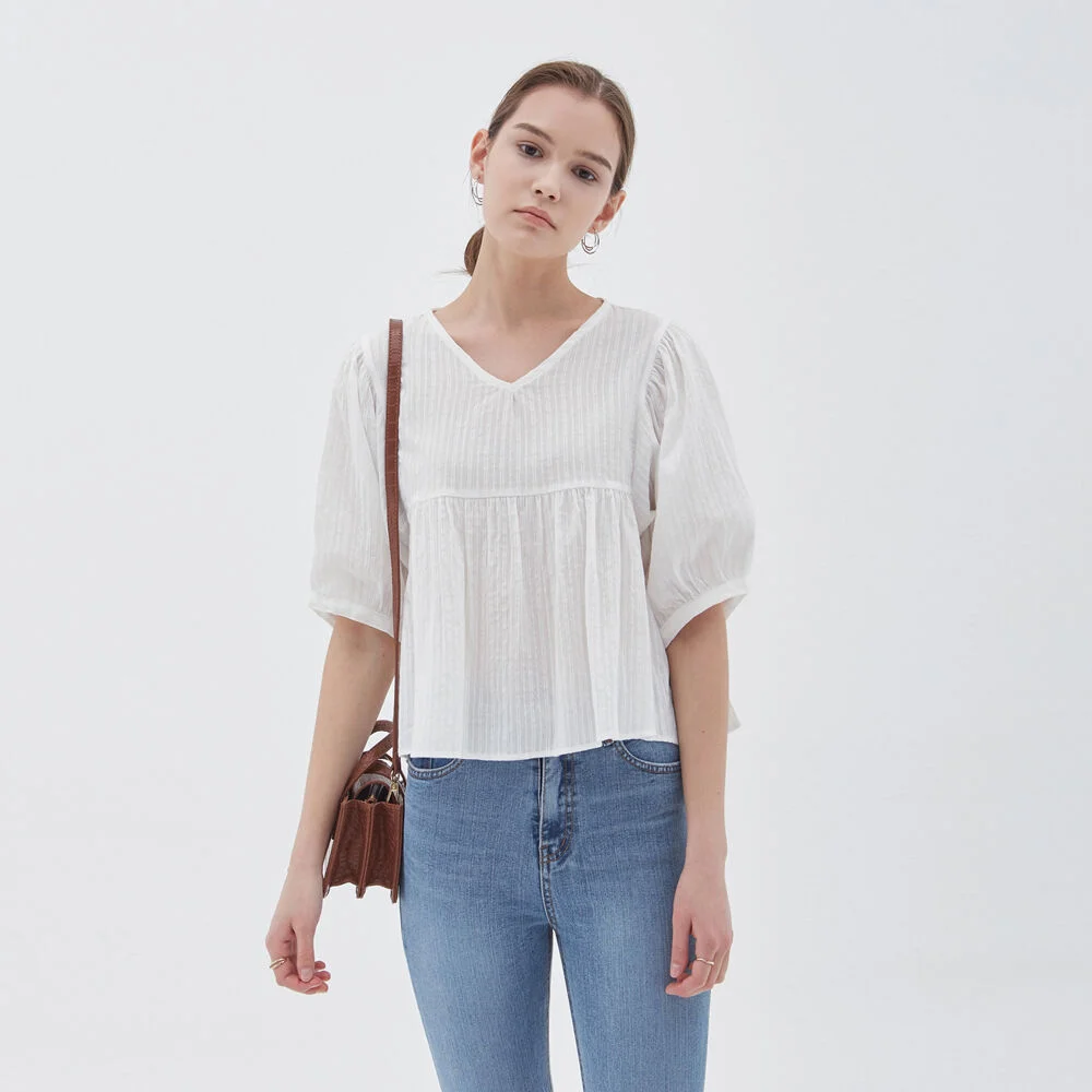 NEEDIE BASE STRAP BLOUSE_IVORY