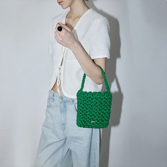 WEAVING SQUARE BAG MINI - GREEN