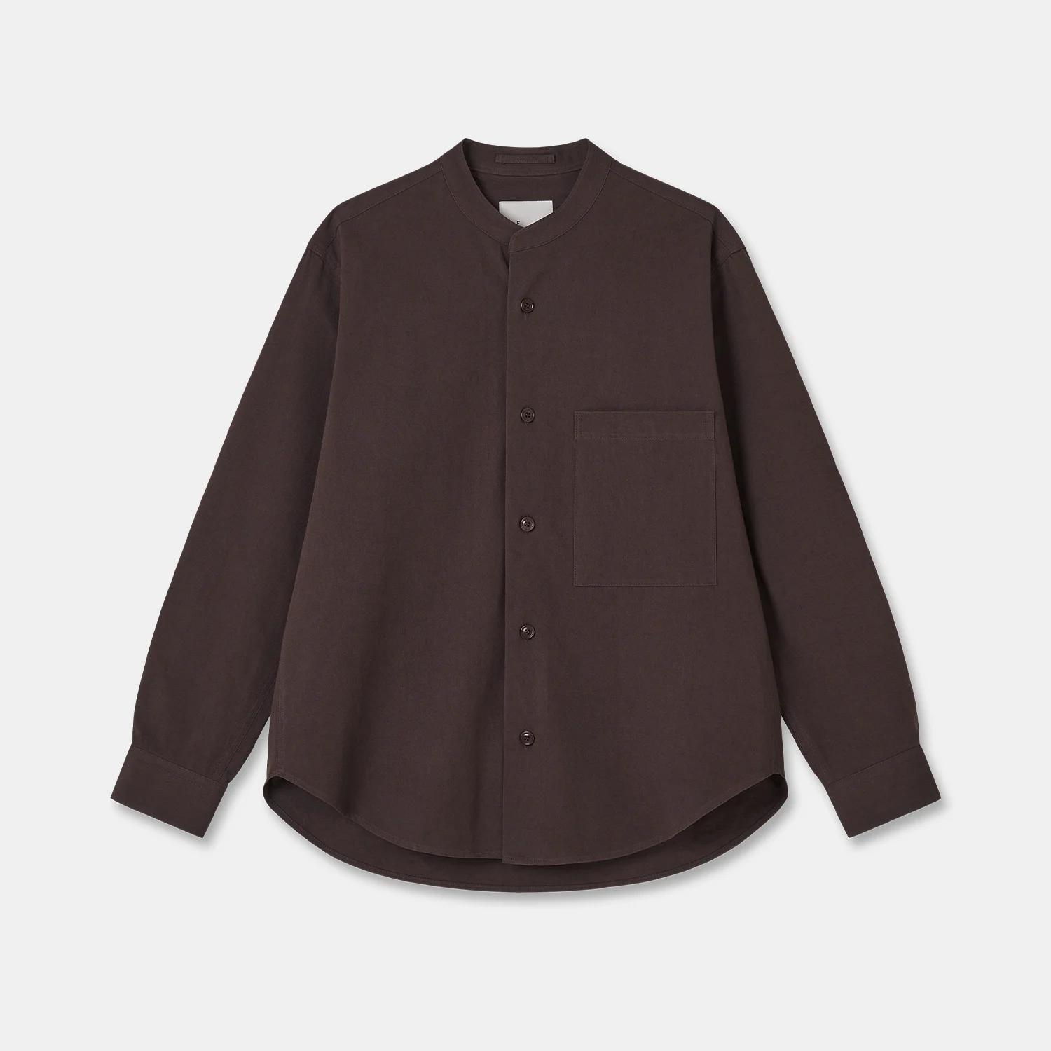 SUNNY DRY TWILL STAND COLLAR SHIRTS MAHOGANY