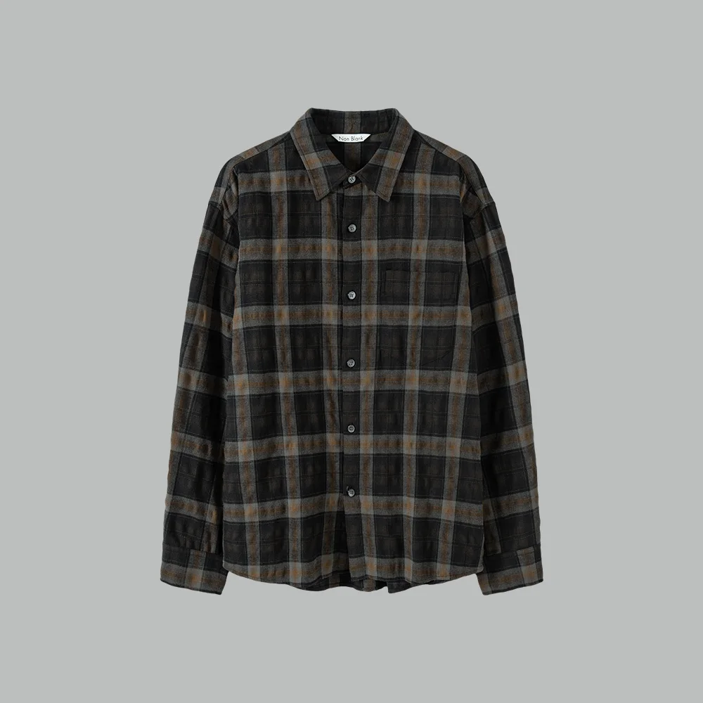 Bumpy Surface 格紋 LS 襯衫_DARK GREEN