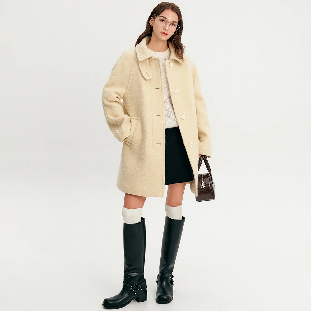 Hailey 羊毛 圈圈紗 半 大褸_Butter / HAILY WOOL BOUCLE HALF COAT_BUTTER