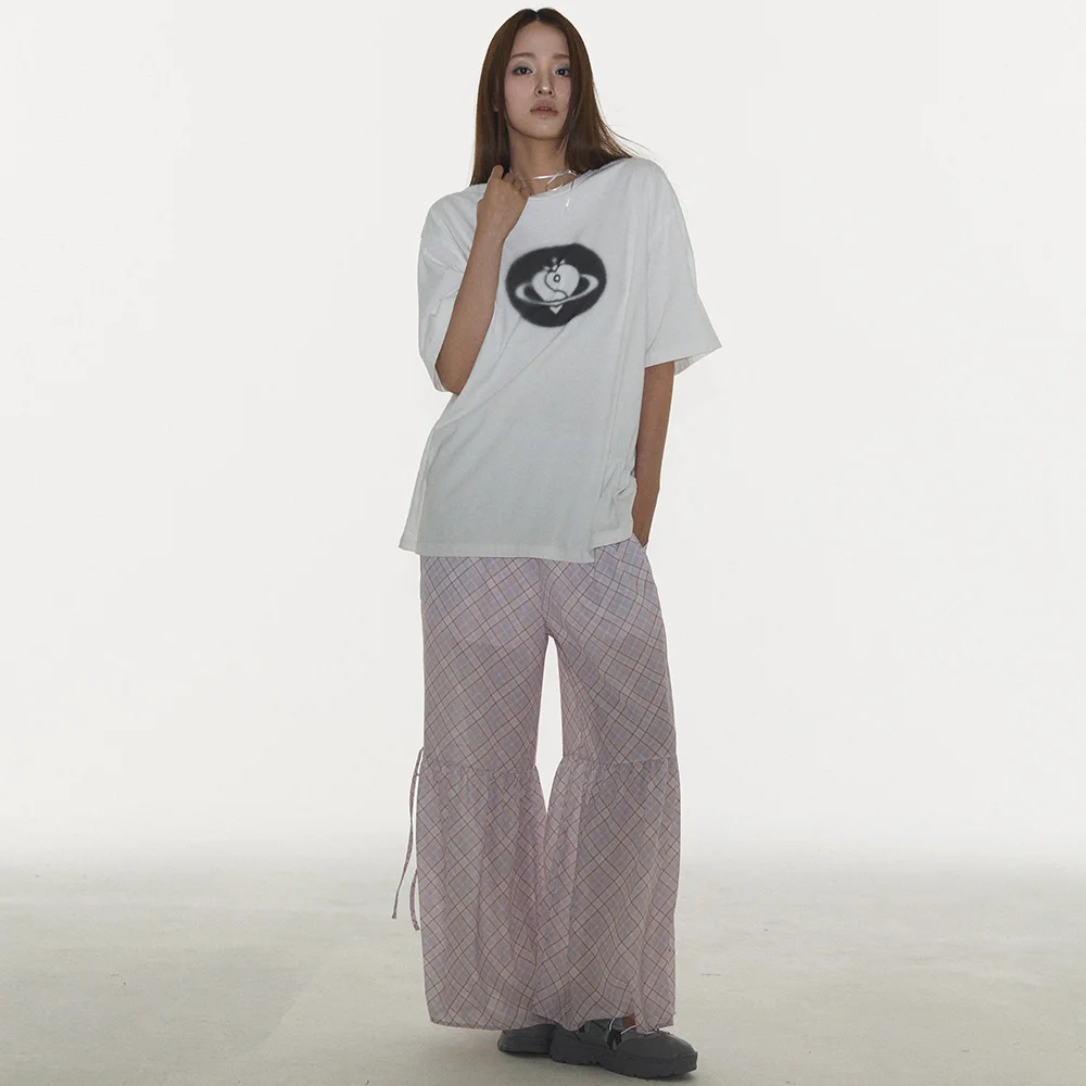 CHECK PANTS IN PINK