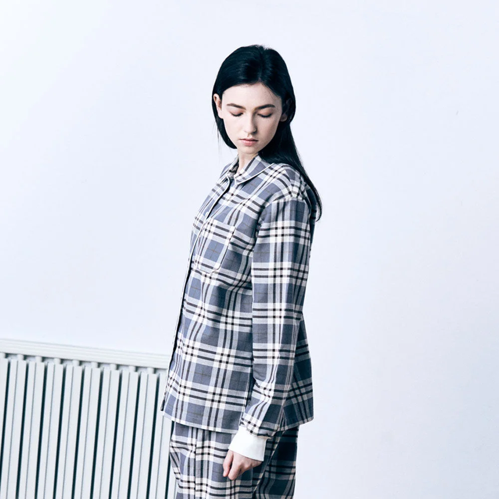 Ben PJ Set Flannel Grey & Brown Plaid