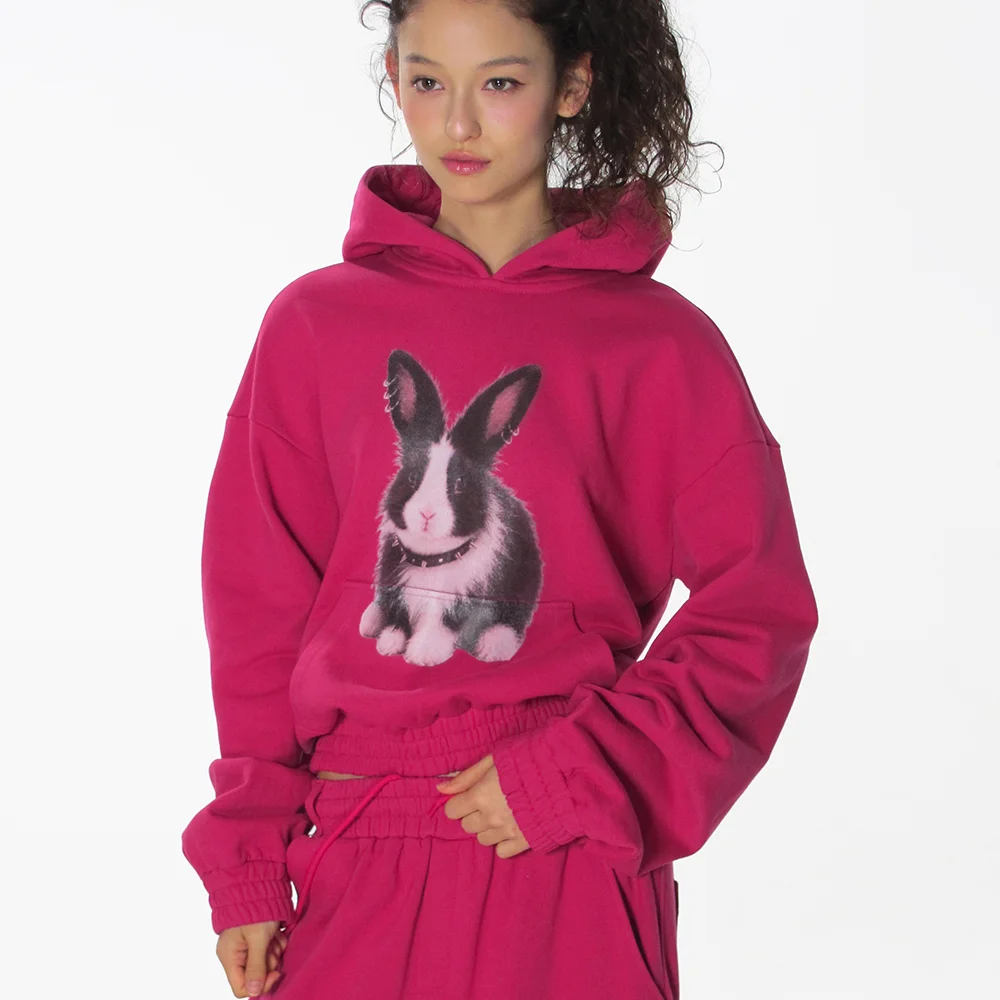 LUCKY BUNNY HOODIE_PLUM