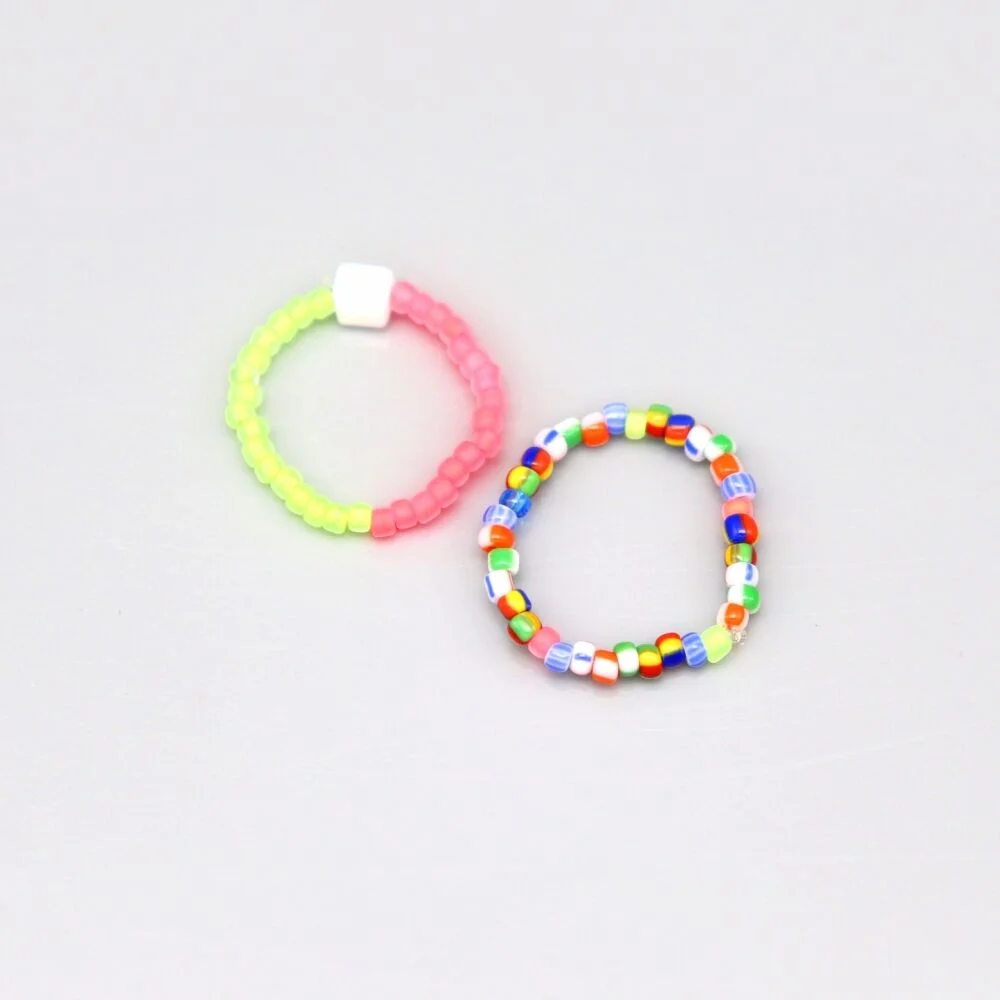 Multi beads mix layered Ring set 多色 串珠 混搭 疊層戒指 套裝 (2款)