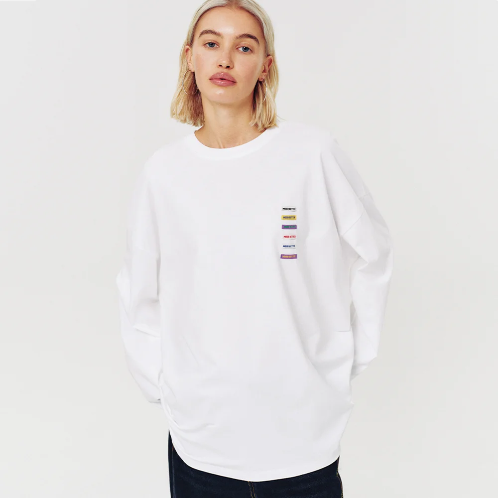LABEL POINT LONG SLEEVE WHITE