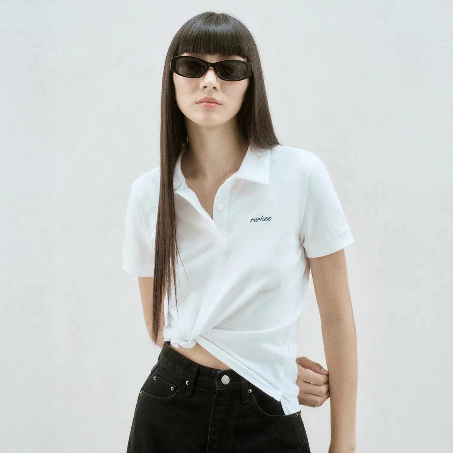 LOGO EMBROIDERED POLO TOP