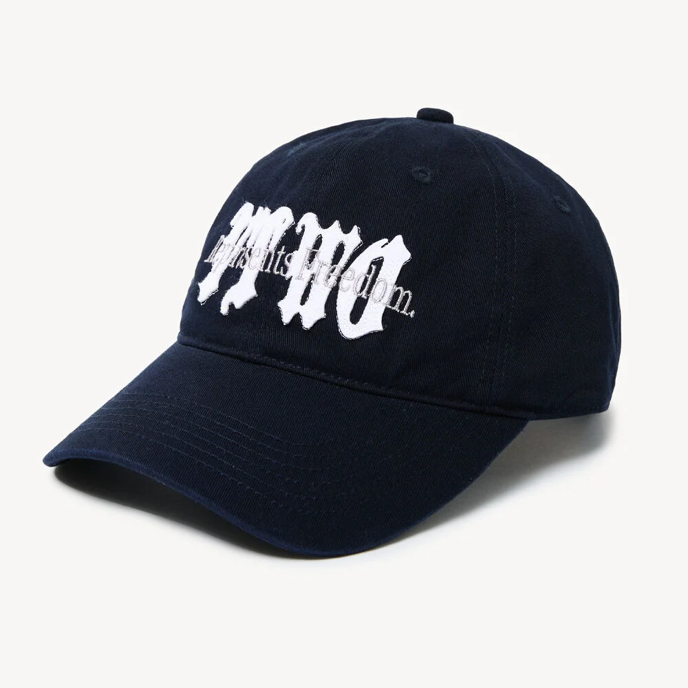 貼布繡 斜紋 棒球帽 (NAVY)