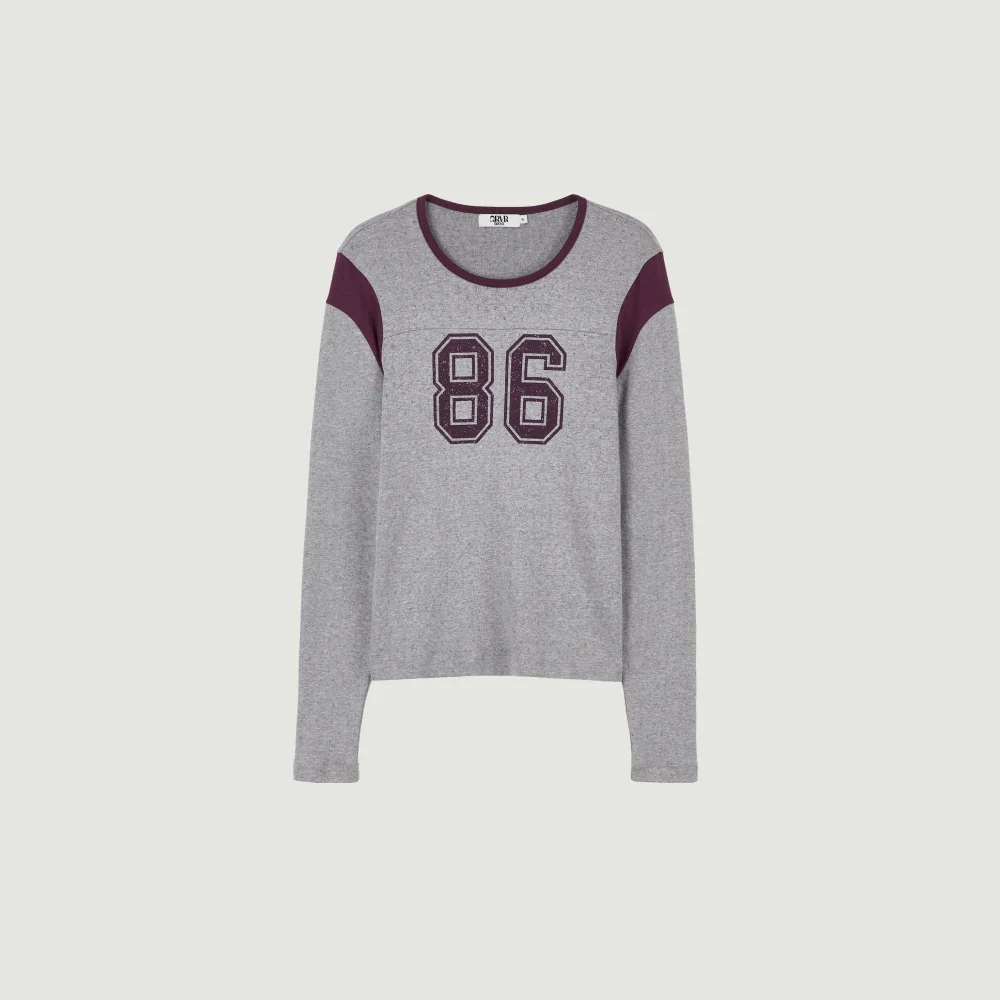 86 FOOTBALL L/S T-SHIRT (MELANGE GRAY)