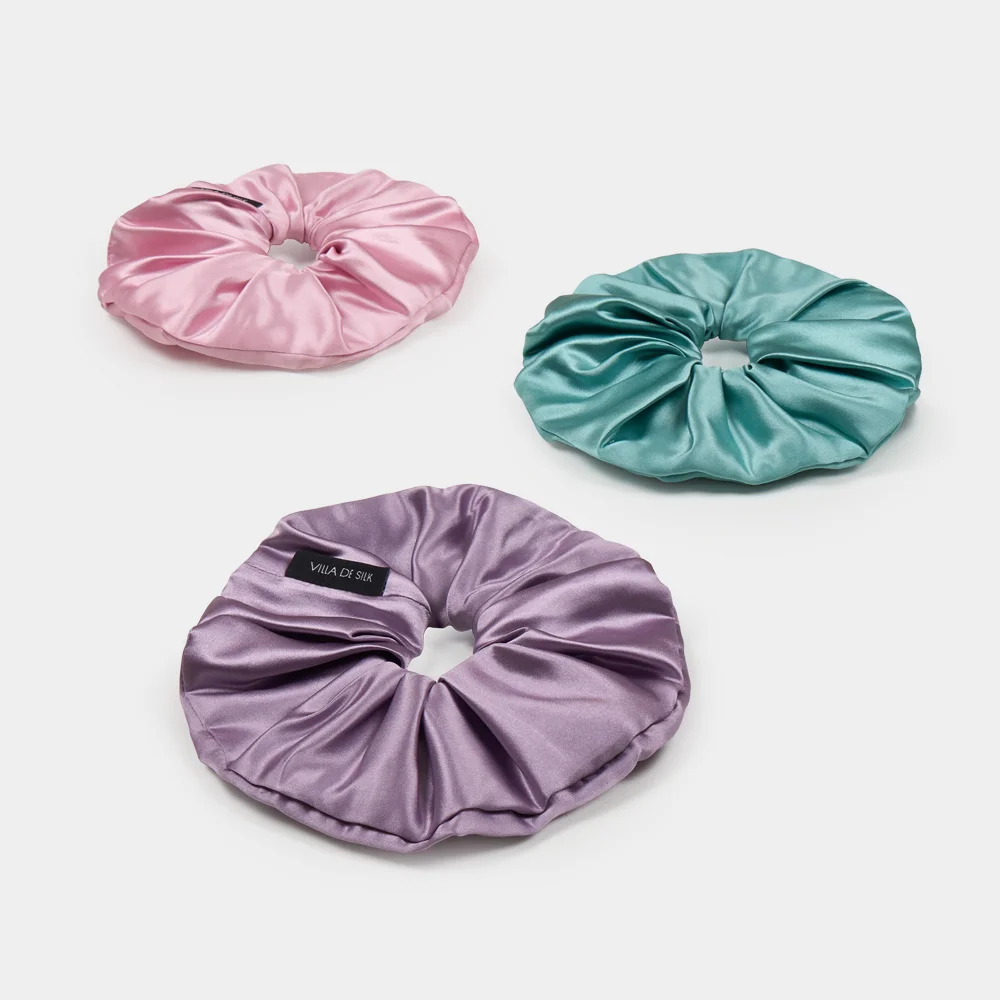 GLAM SILK SCRUNCHIE (3colors) 真絲 大尺碼 魅光 髮圈