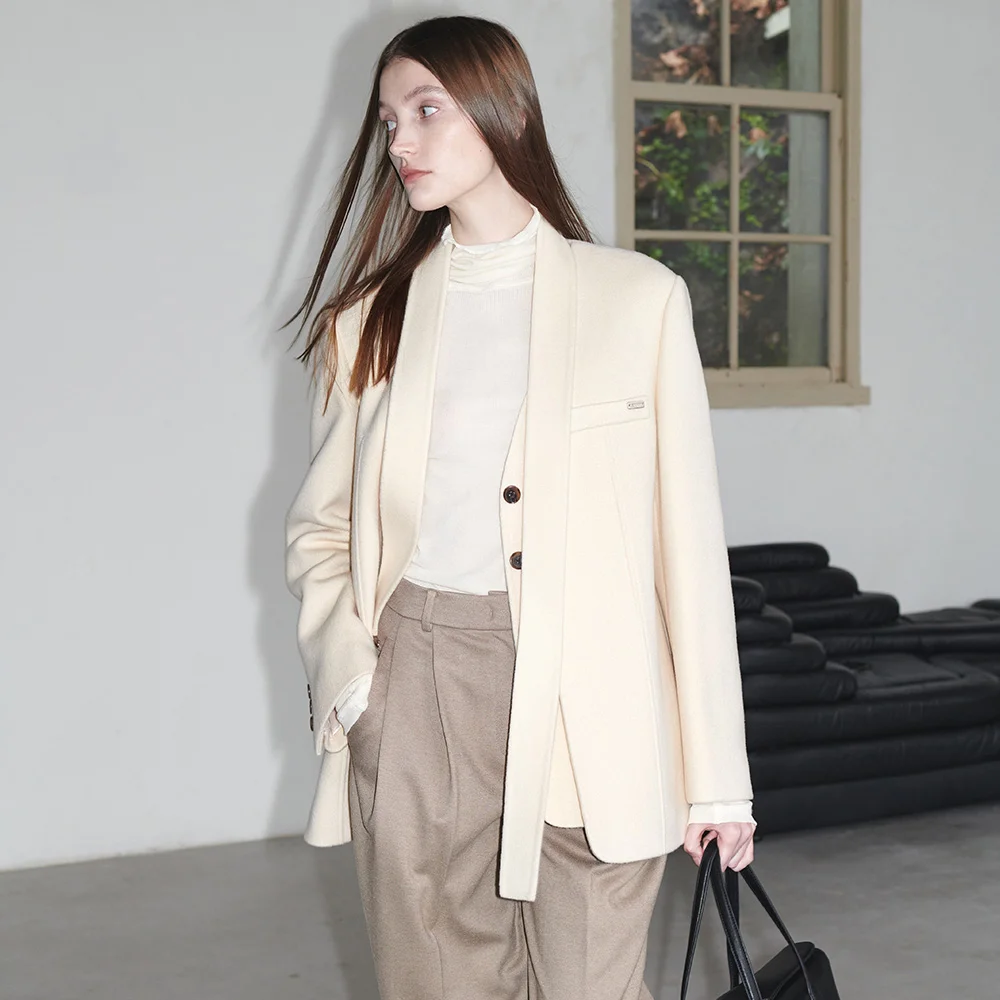 Collarless Layered Jacket SW4WJ928-CW