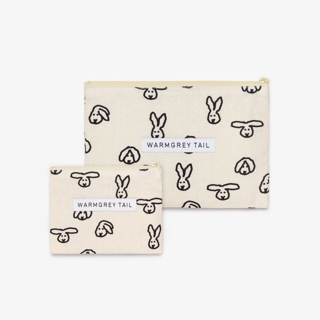 BunnyBunny 平底鞋 化妝袋 - 象牙色 (2size)