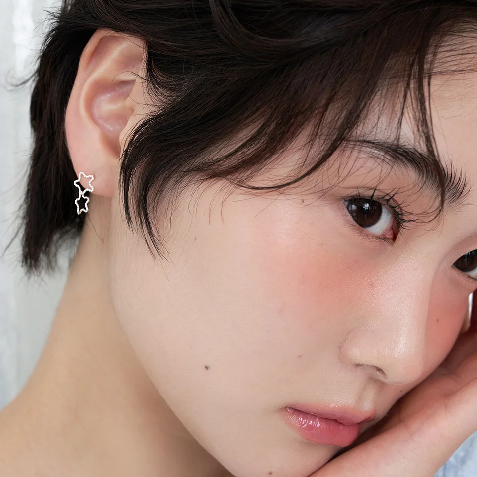 twin mini star earring