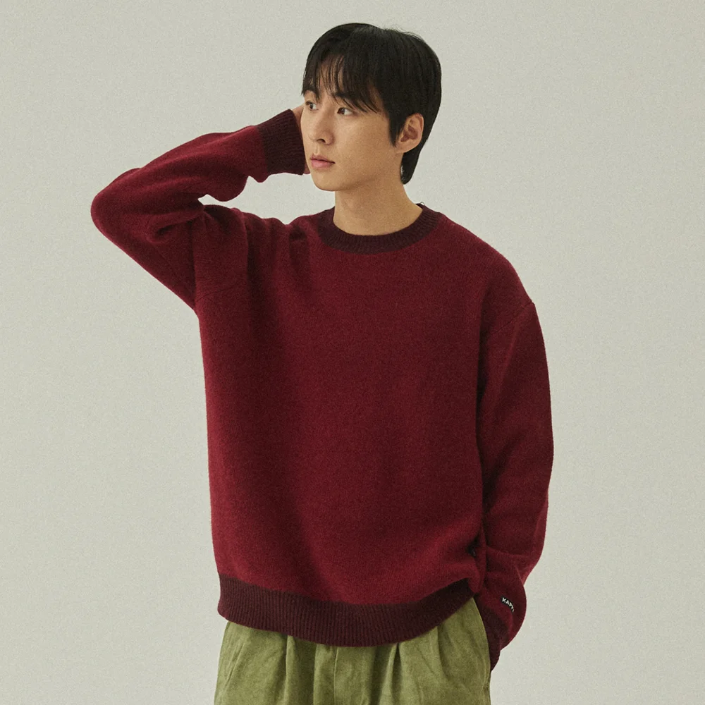 RINGER ROUND WOOL KNIT(RED)
