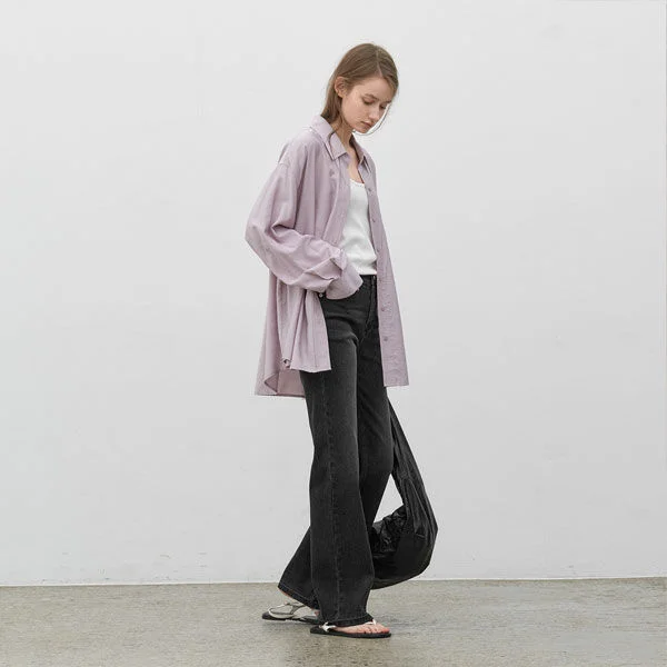(X-PT-5804)SLIM SEMI BOOTSCUT DENIM PANTS