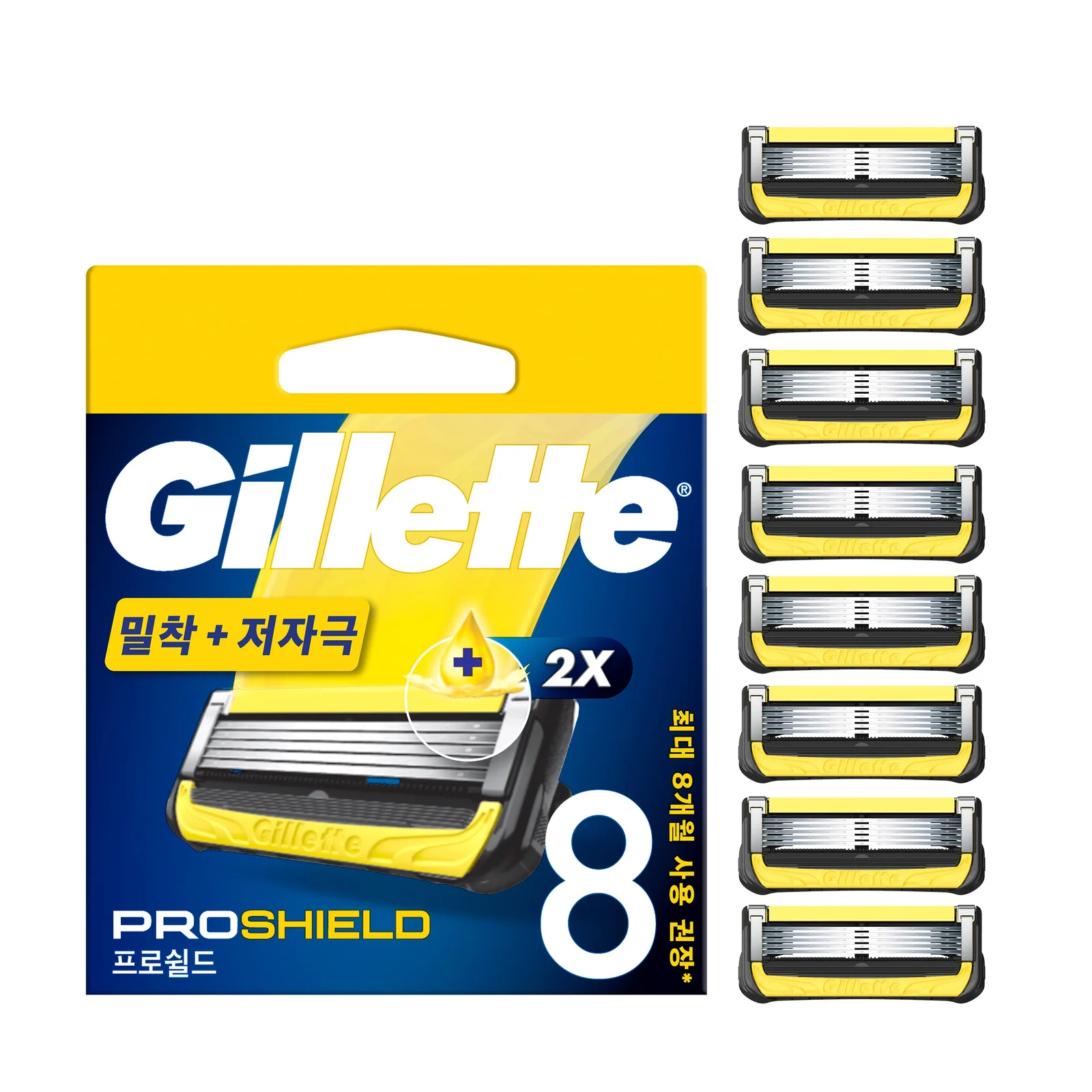 Gillette ProShield 黃色 剃鬚刀片 8入