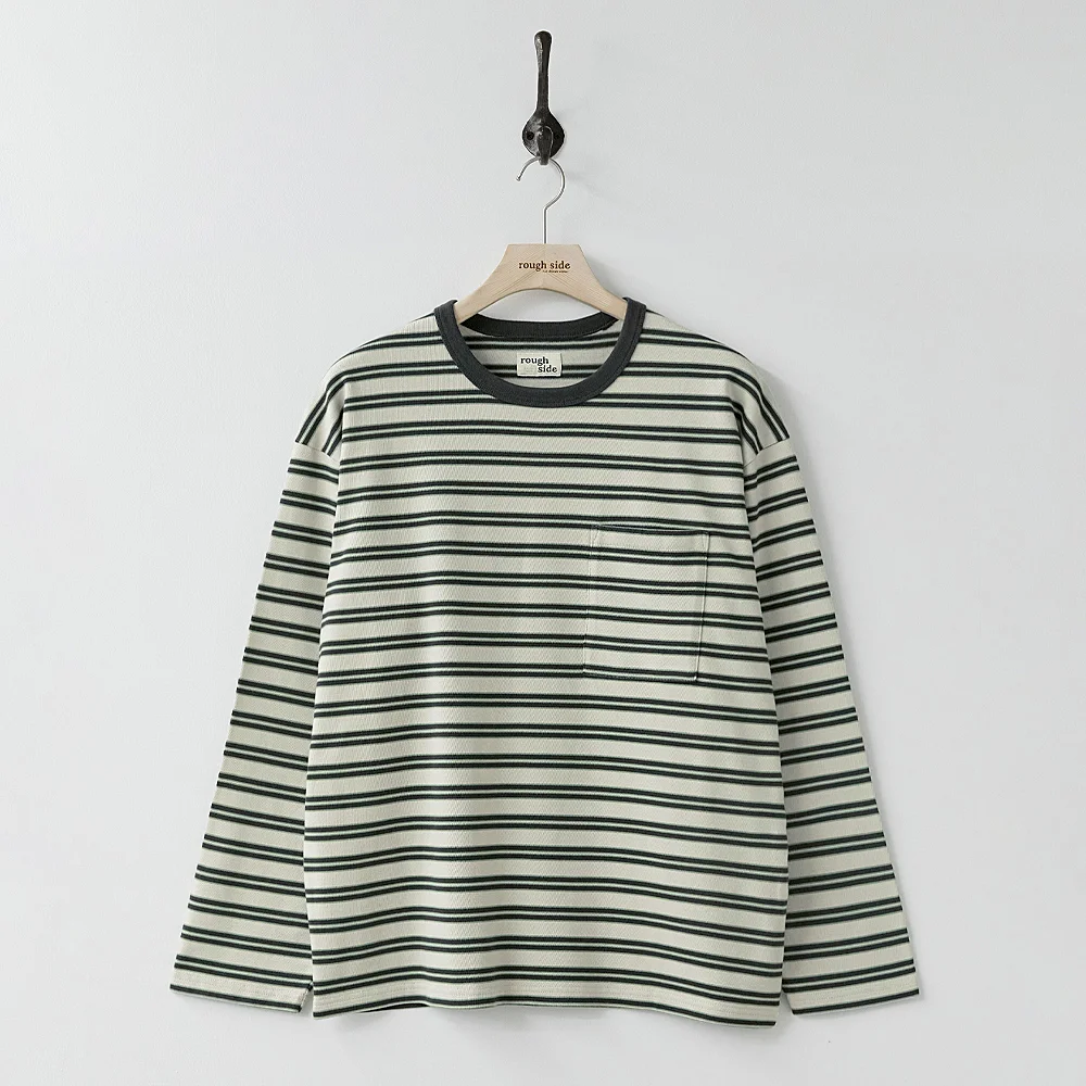 Multi Stripe Long Sleeve Mint Grey