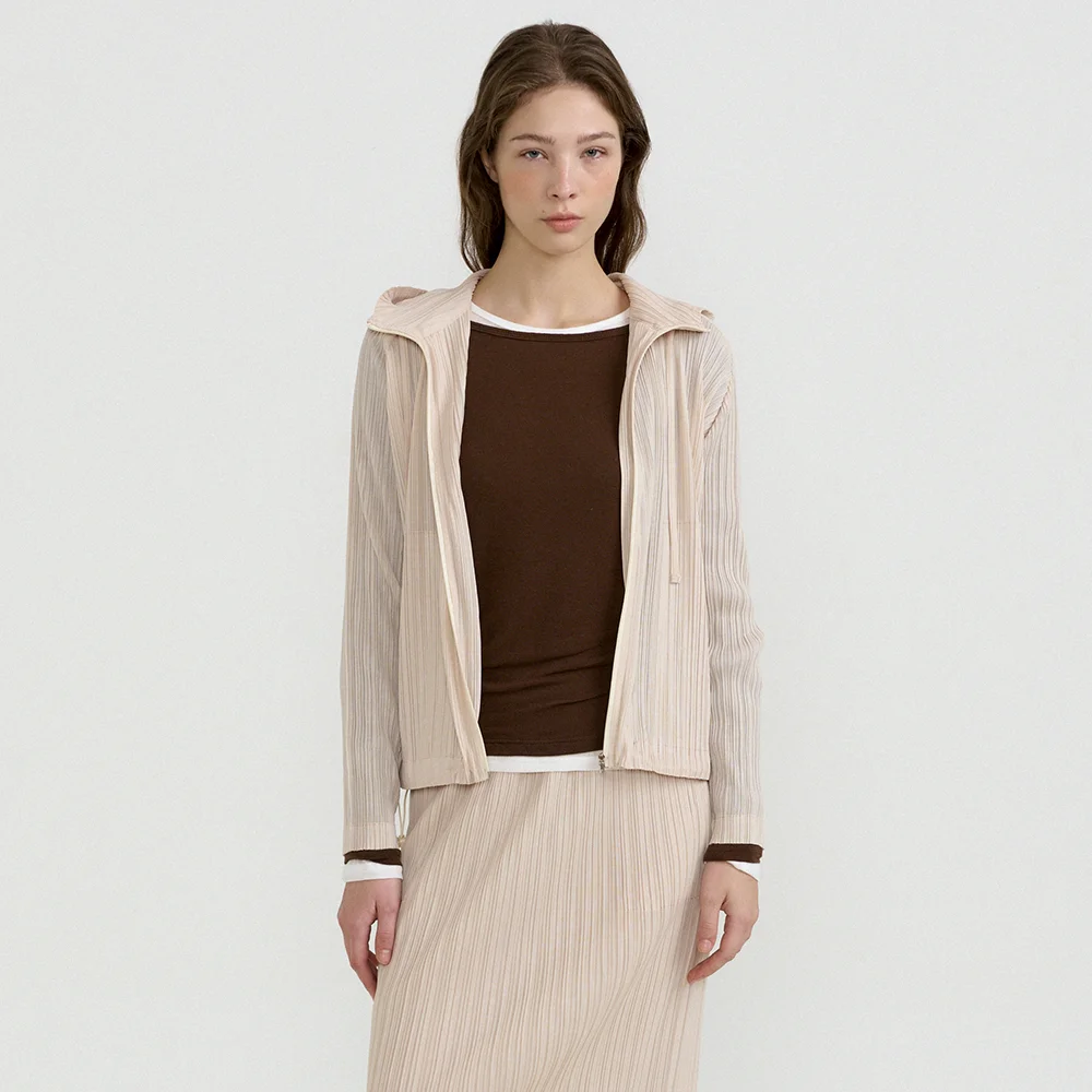 Nove Pleats Hoody Zip-Up (3color)
