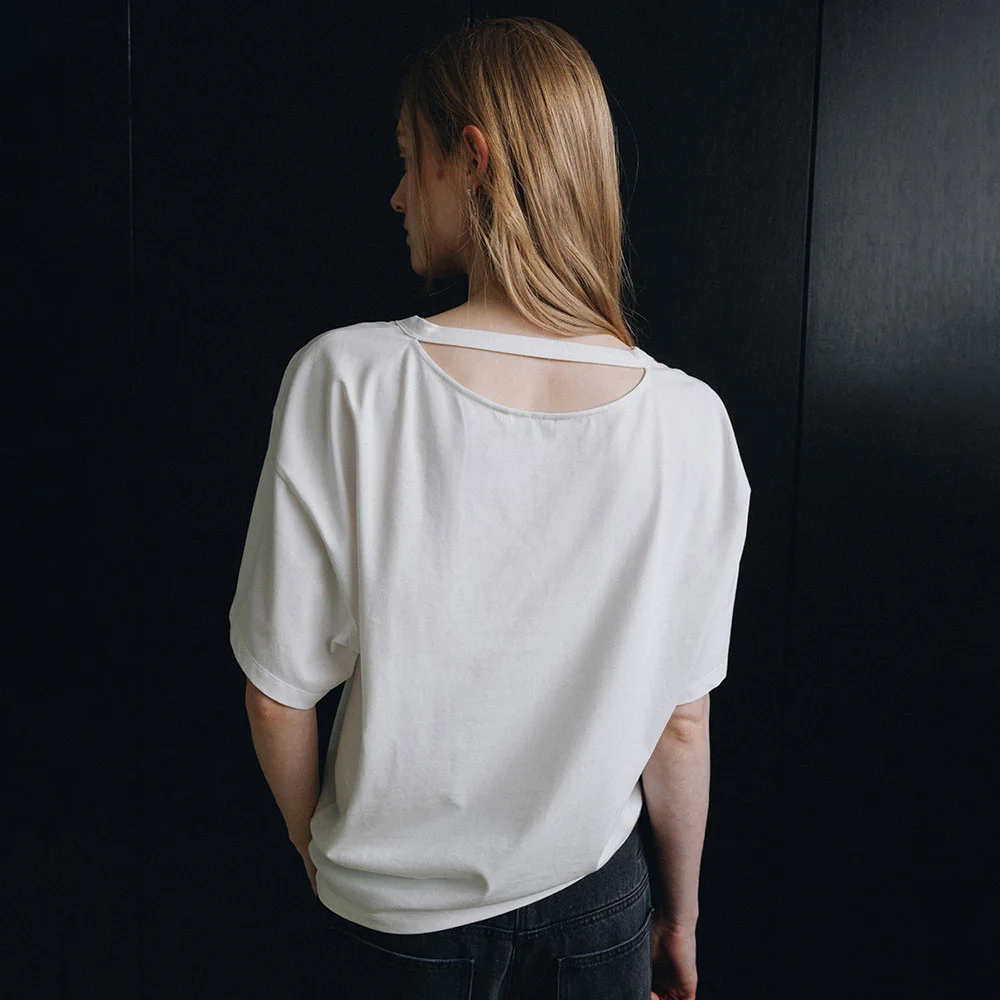 Asymmetric Draped T-Shirt SW6ME761_2color
