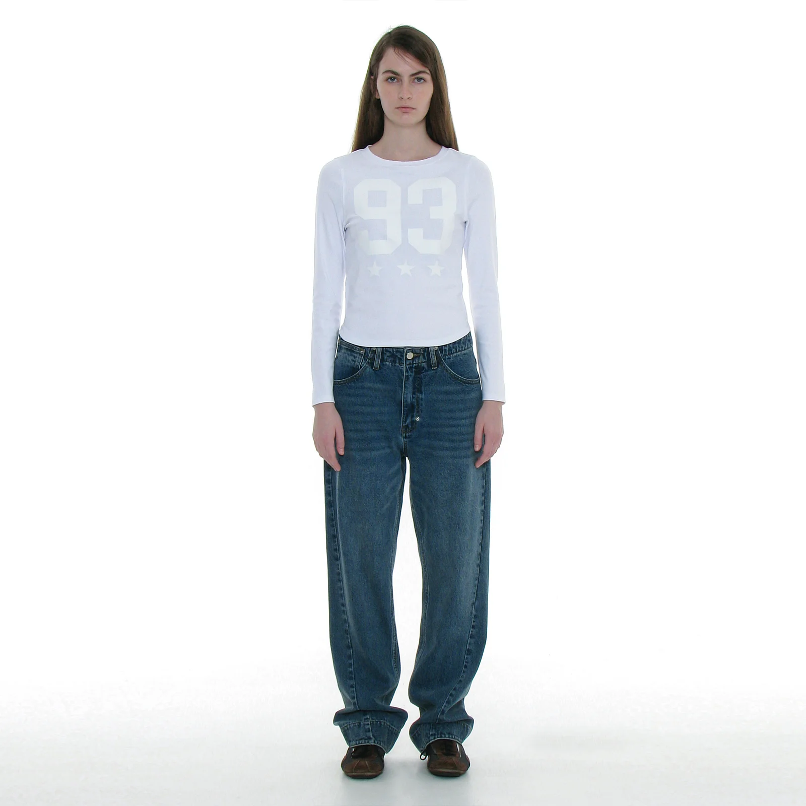 VINTAGE WASHED ASSYMETRIC JEANS_DARK BLUE