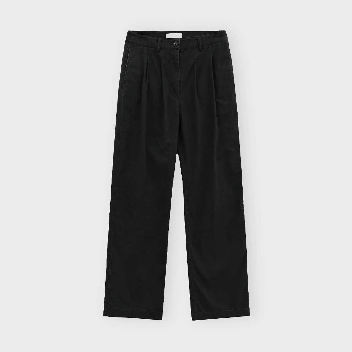 W Washed Two Tuck Pants, Black