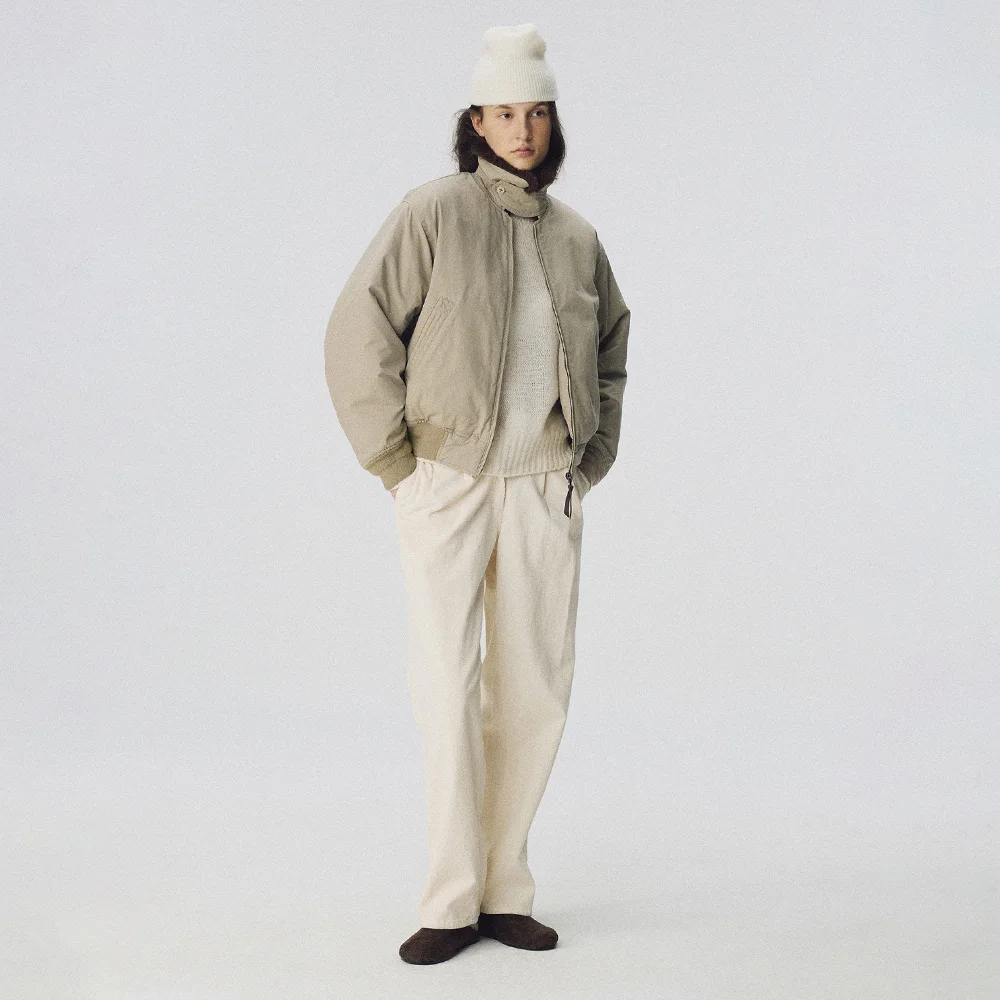 Diego corduroy tuck pants (Oatmeal)