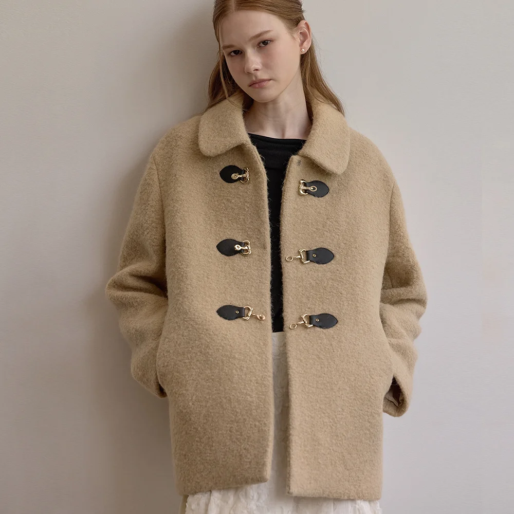 Clasp half coat - Beige