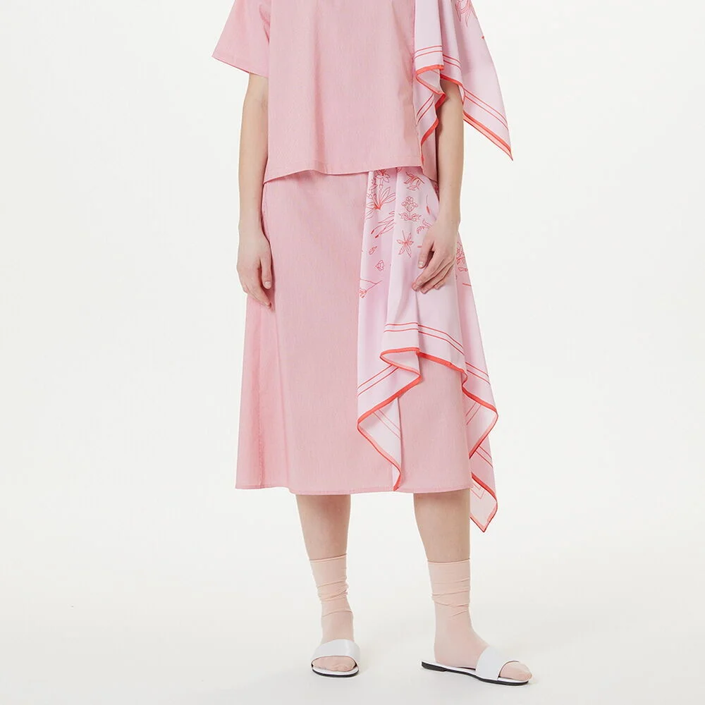 SCARF LAYERED SKIRT (PINK)