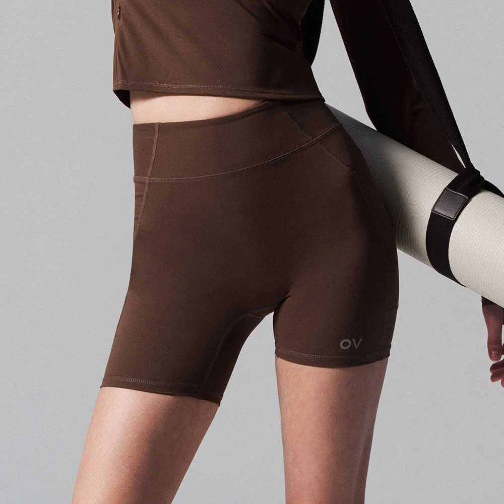 (W)Technol-OV SOFT FLEX LEGGINGS SHORTS (BROWN)