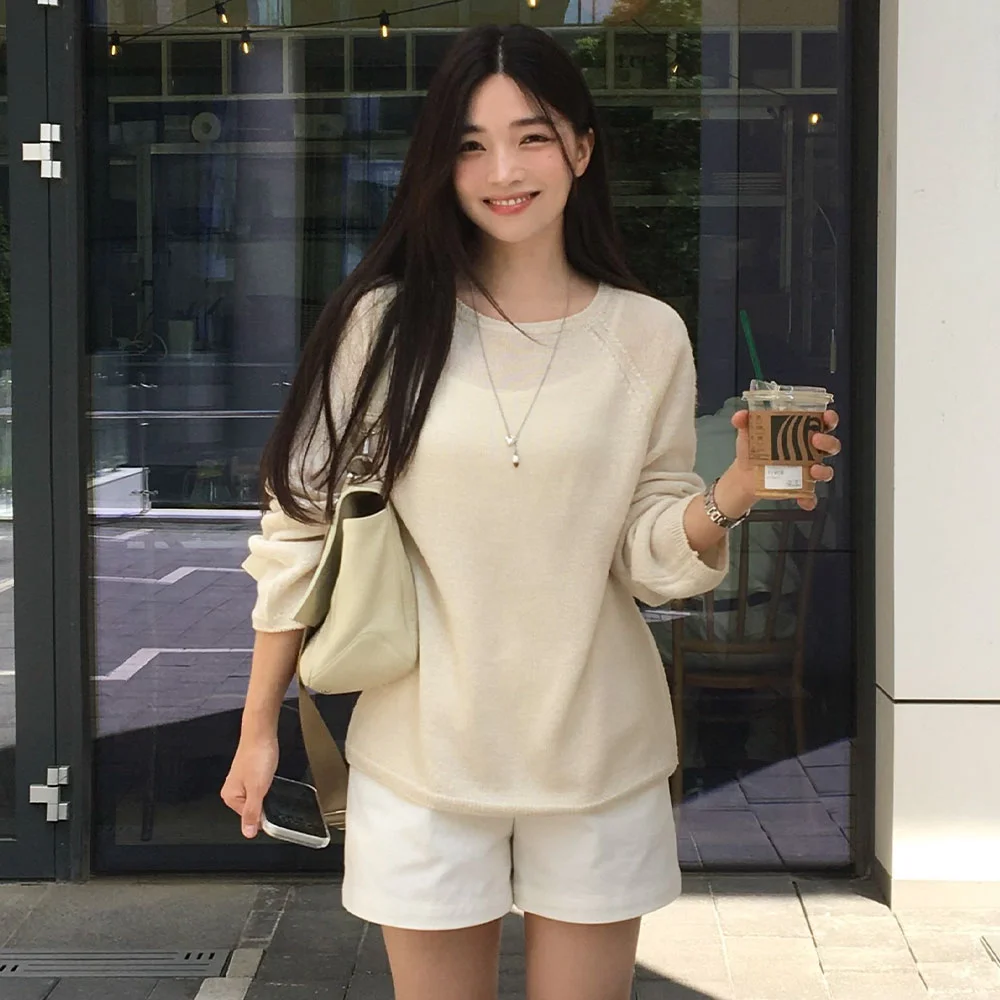 A-line one tuck cotton short _Ivory