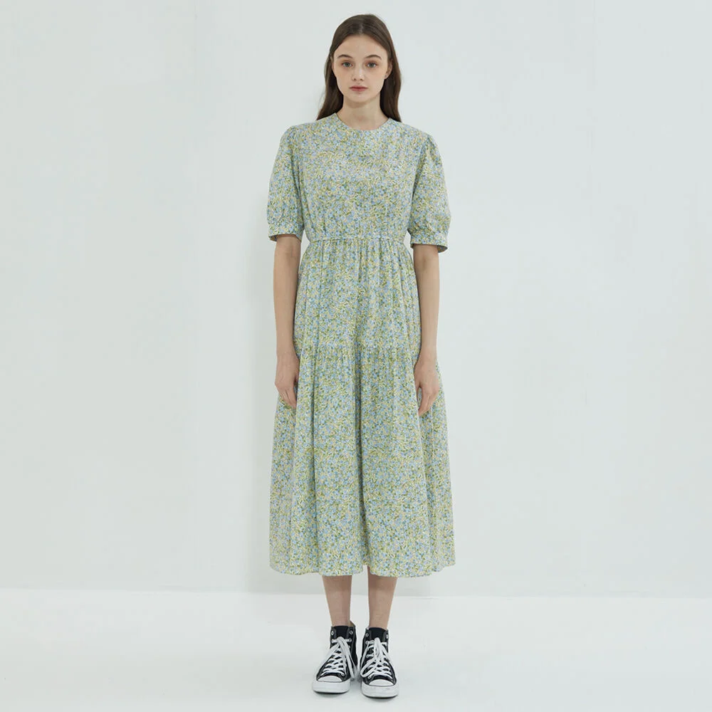 GARDEN SHORT SLEEVE ONE-PIECE BLUE