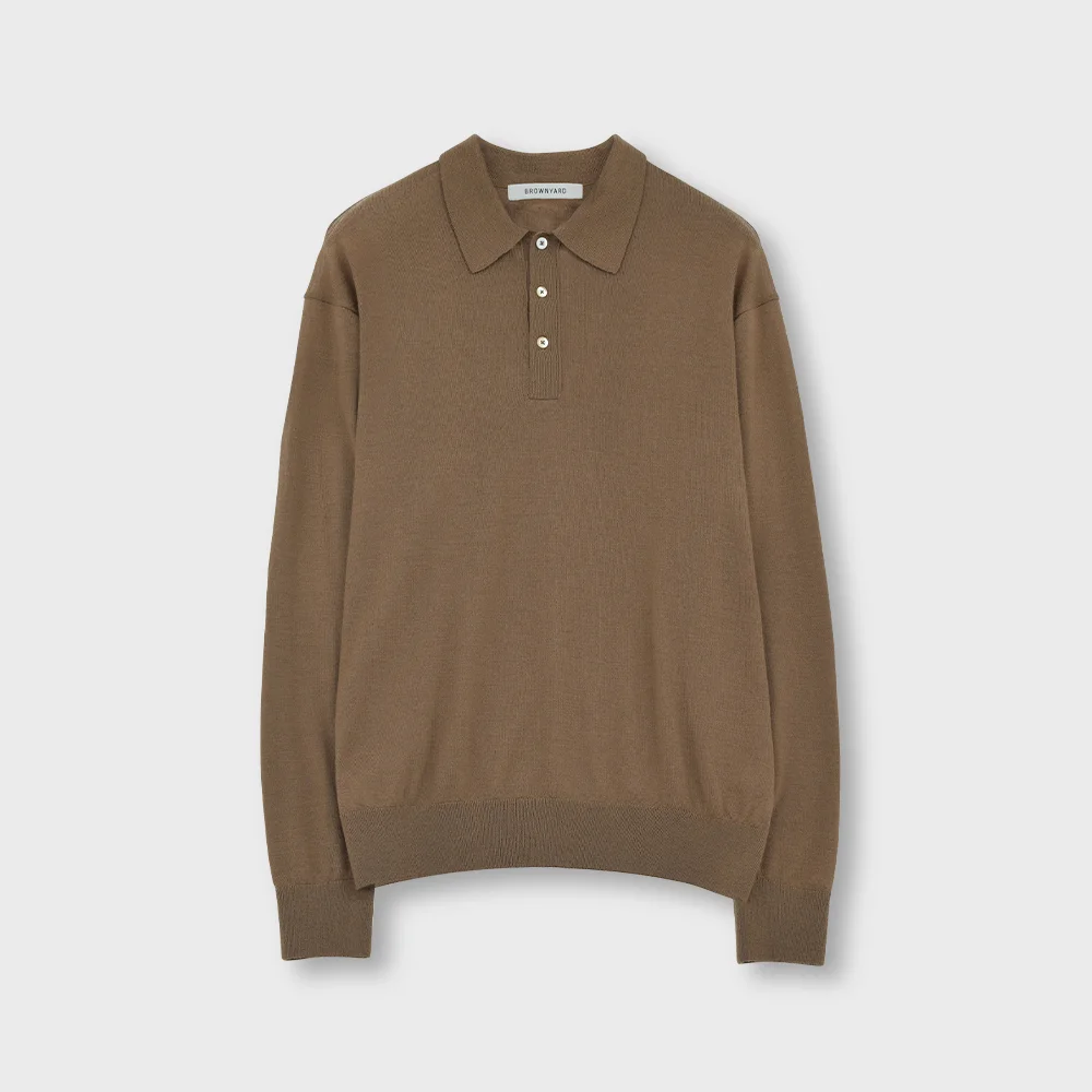Knit Pique Shirt, Brown