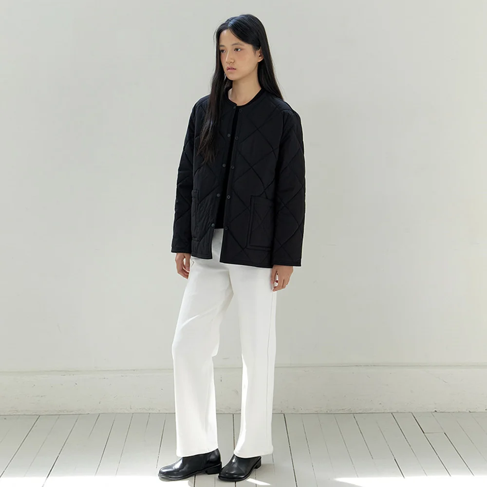 quilted padding jacket-black