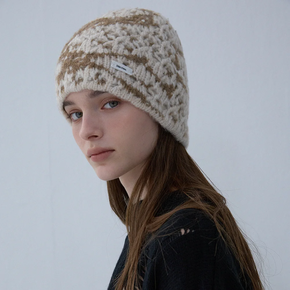 Melange knit beanie_3color