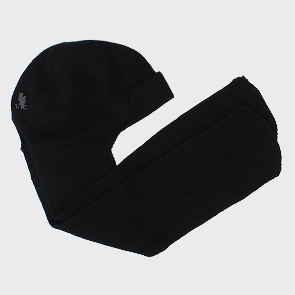 Wool Black Brim Muffler Beanie 頸巾冷帽套裝