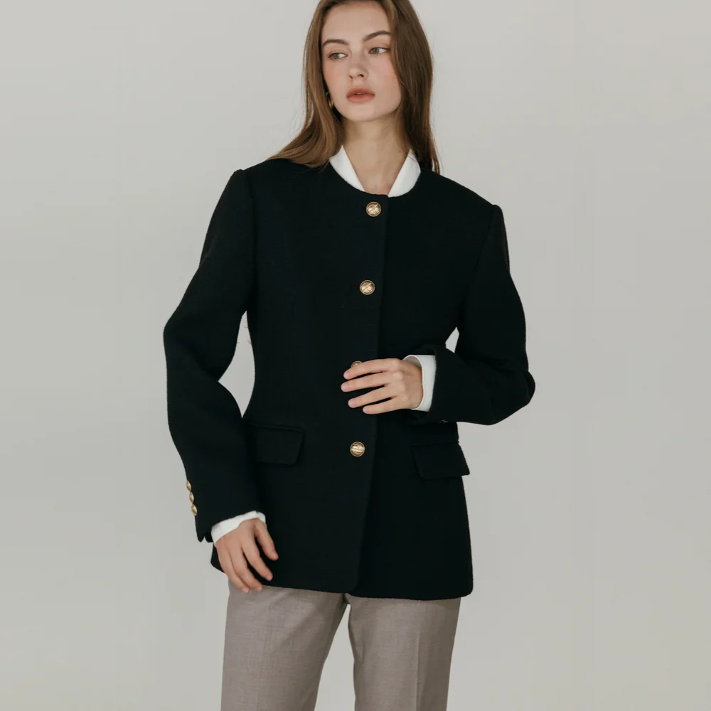 Gena Tweed Half Jacket (2 Color)