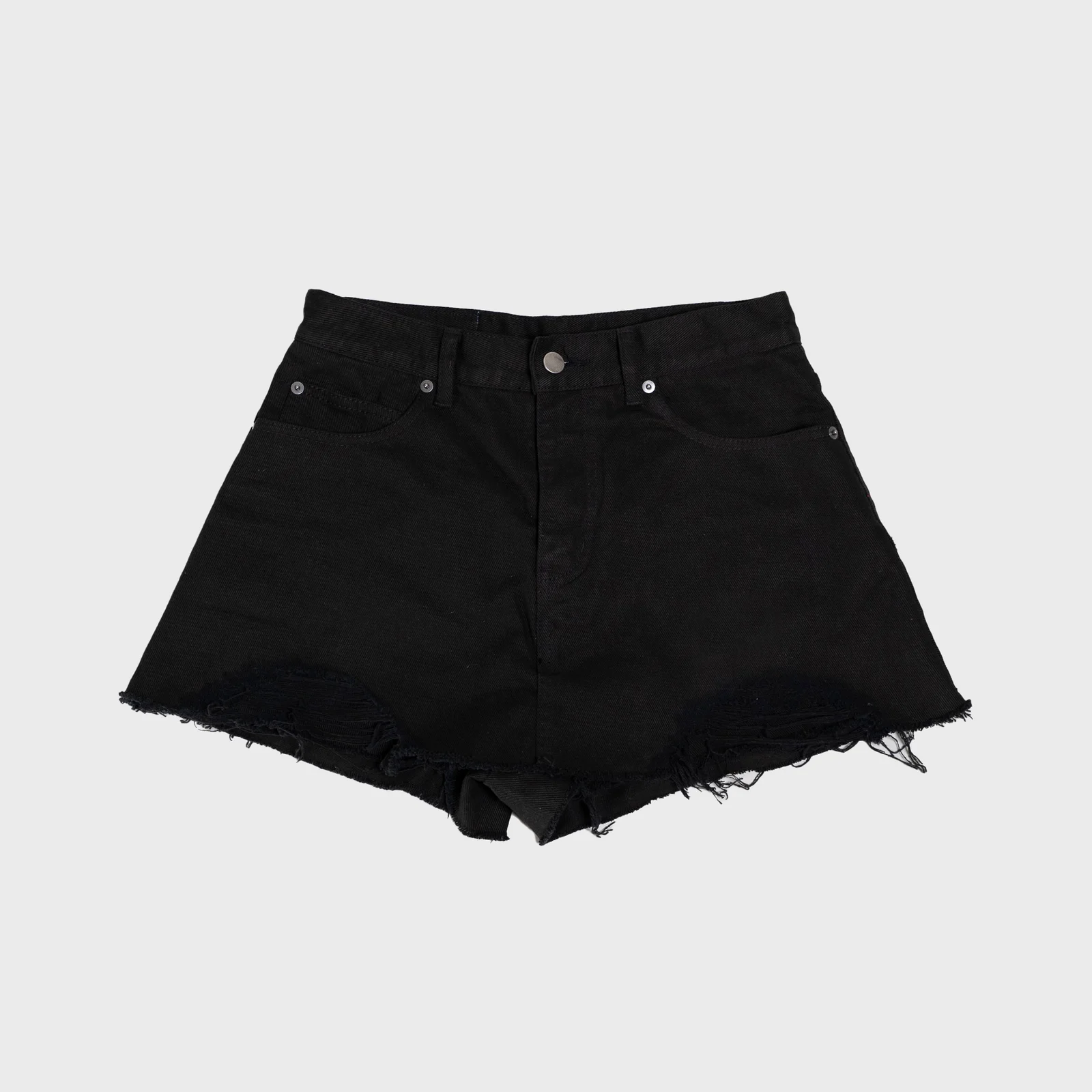 DENIM SKIRT PANTS - BLACK