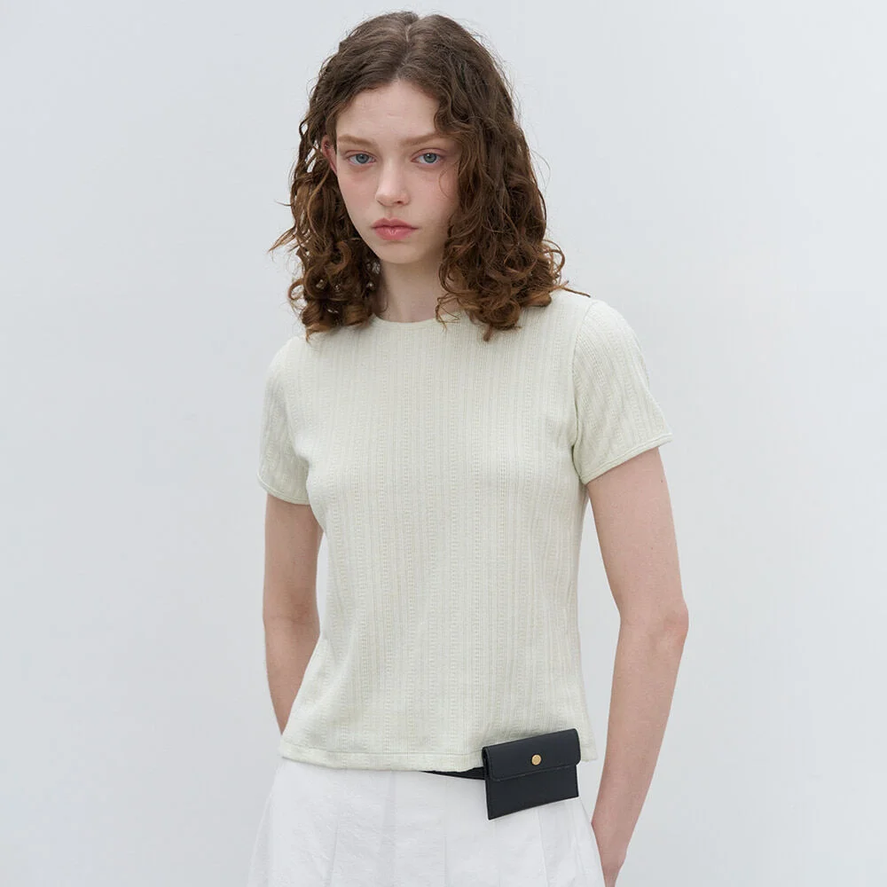 Waffle half T-shirt _Mint