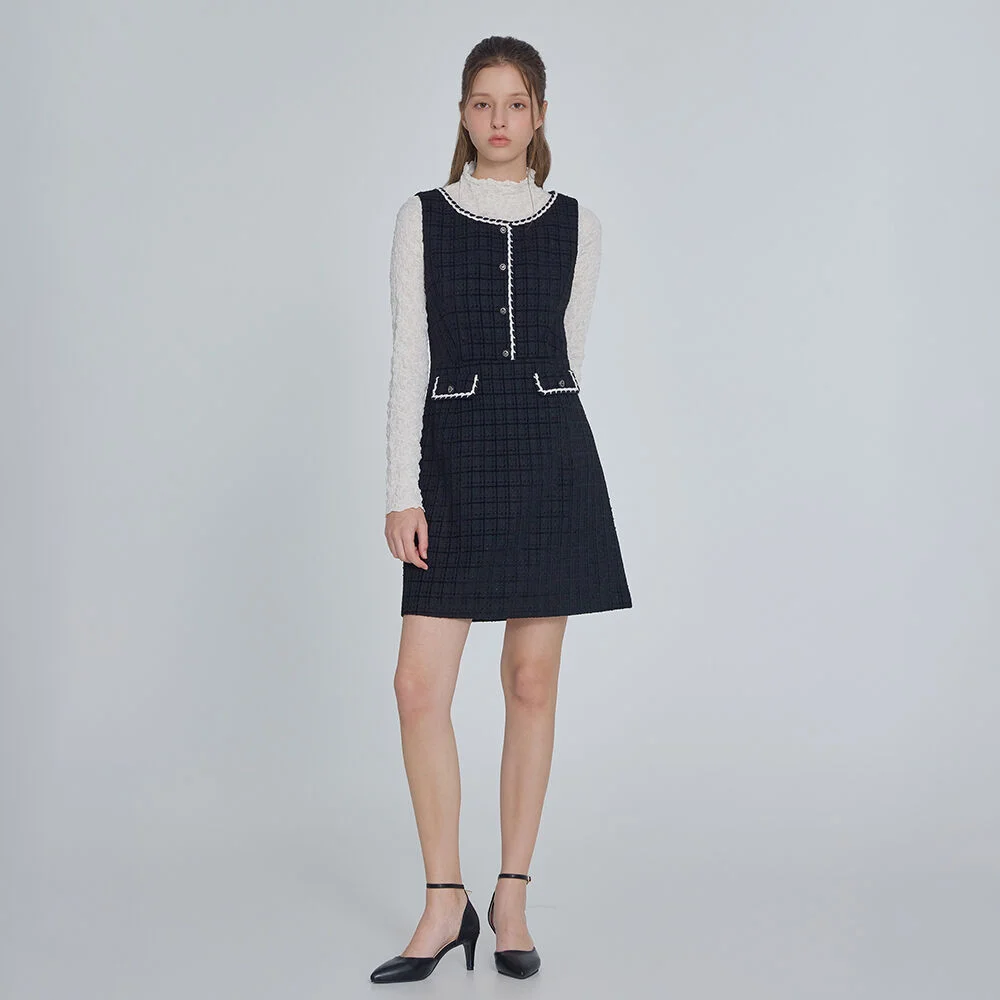 it MICHA 格紋 粗花呢 無袖 連衣裙 ITPAYOP560 (BLACK)