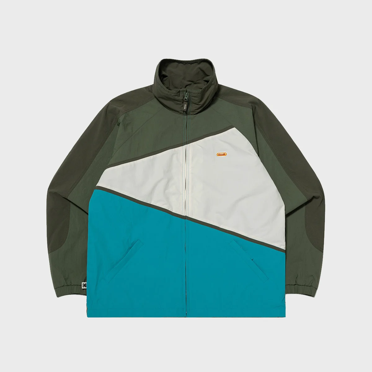 Kay 撞色 Stand Neck 外套 GREEN