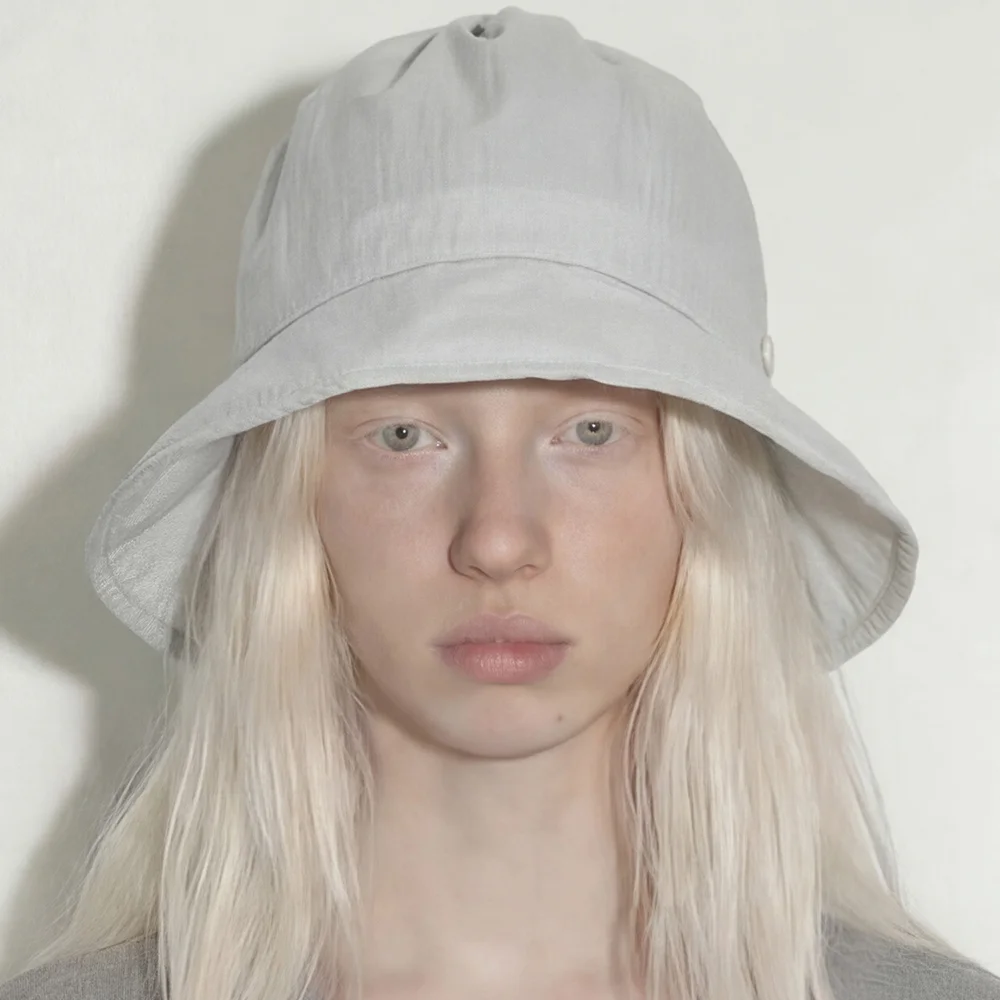 束繩 打結 細節 尼龍 夏季 陽光 防護 女裝 漁夫帽 FOLD BUCKET / DRAWSTRING / NC SKY