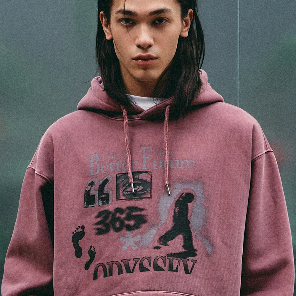 Odyssey Pigment 連帽衫 T恤 灰粉色