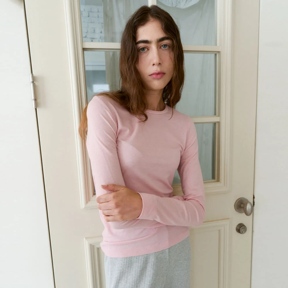 Sheer Touch Slim Long Sleeve (Light Pink)