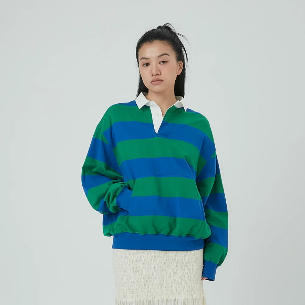 Lugby vintage T shirt ( Stripe ) - BLUE