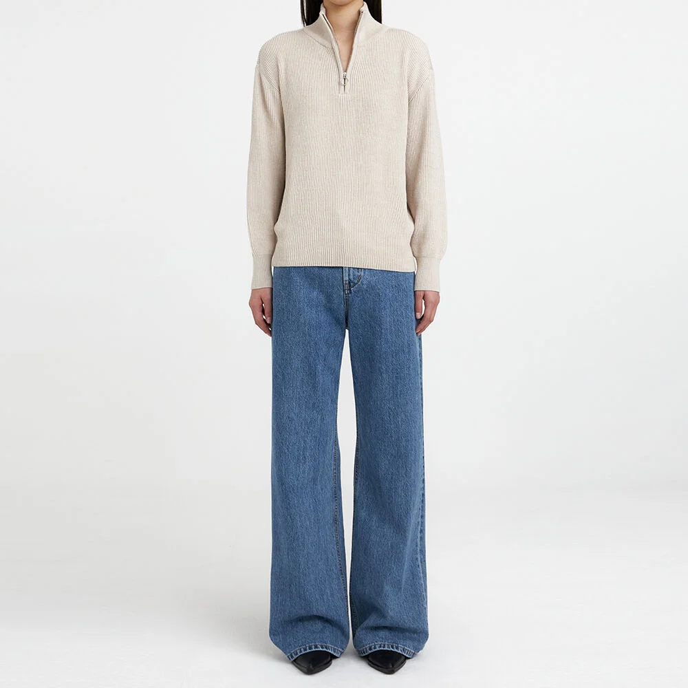 22FW Oversized Half-Zip Knit Ivory