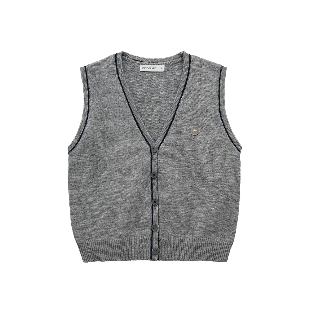 Line Knit Vest (gray)