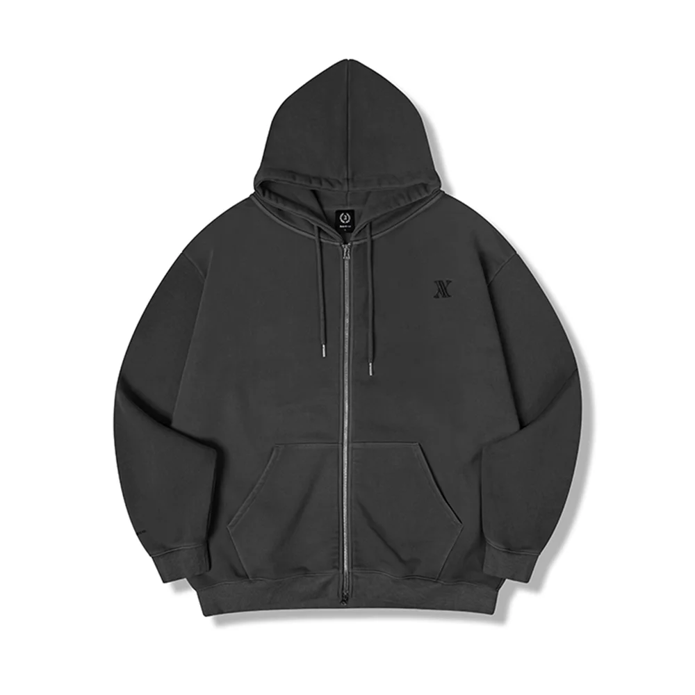 UNISEX AV OVERSIZED ZIP-UP PIGMENT BLACK