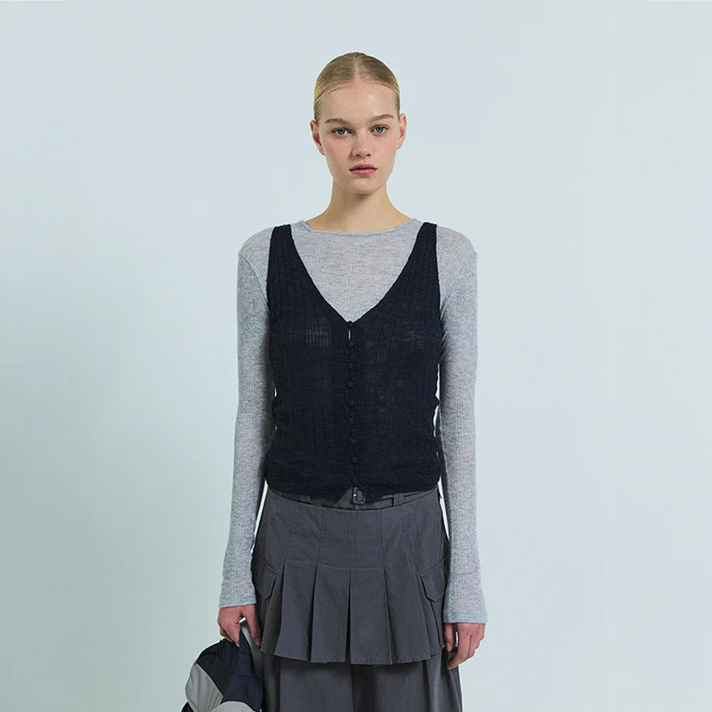 GABY KNIT SLEEVELESS (NAVY)